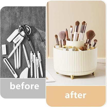 360 Degree Rotating Makeup Brush Holder Organizer Detachable Design 5 Slot Make - Image 3