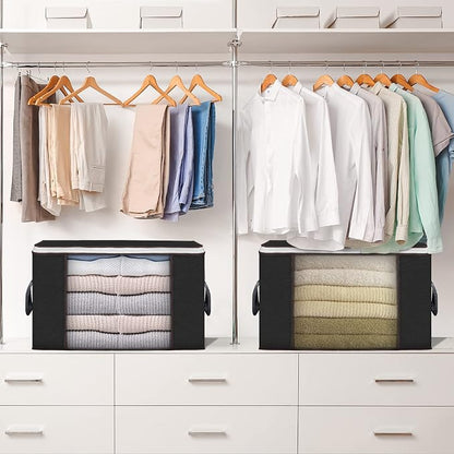 Large Storage Bags, 3 Pack Clothes Storage Bins Foldable Closet Organizers - Image 6