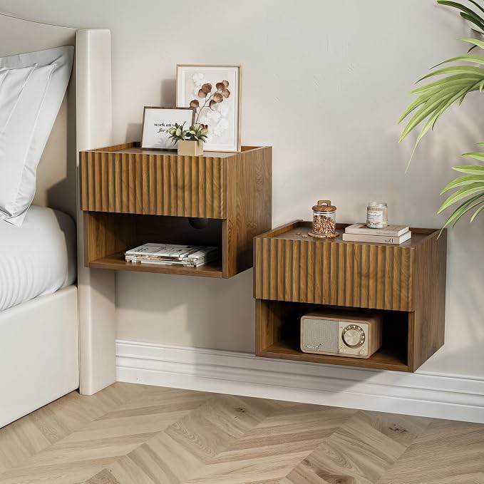 Floating Nightstand Bedroom Bedside Table by Lazzanto