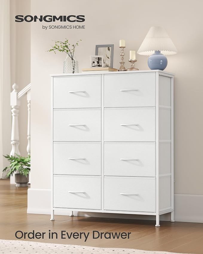 SONGMICS Dresser for Bedroom, Chest of Drawers, 8 Non-Woven Fabric Drawers - Image 3