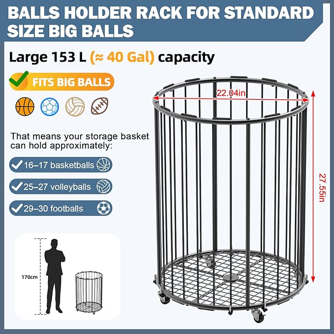 Garage Ball Storage: Round Sports Equipment Organizer - Image 3