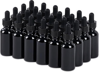 24 Pcs, 1oz Glass Dropper Bottle, Leakproof Tincture Bottles by SprayDroplet