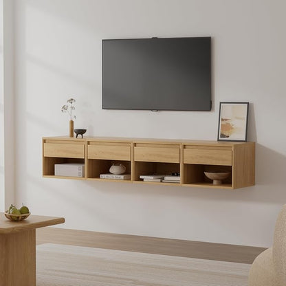Floating Nightstand Set of 4, Wall Mounted Bedside Table by EYYTHUNG