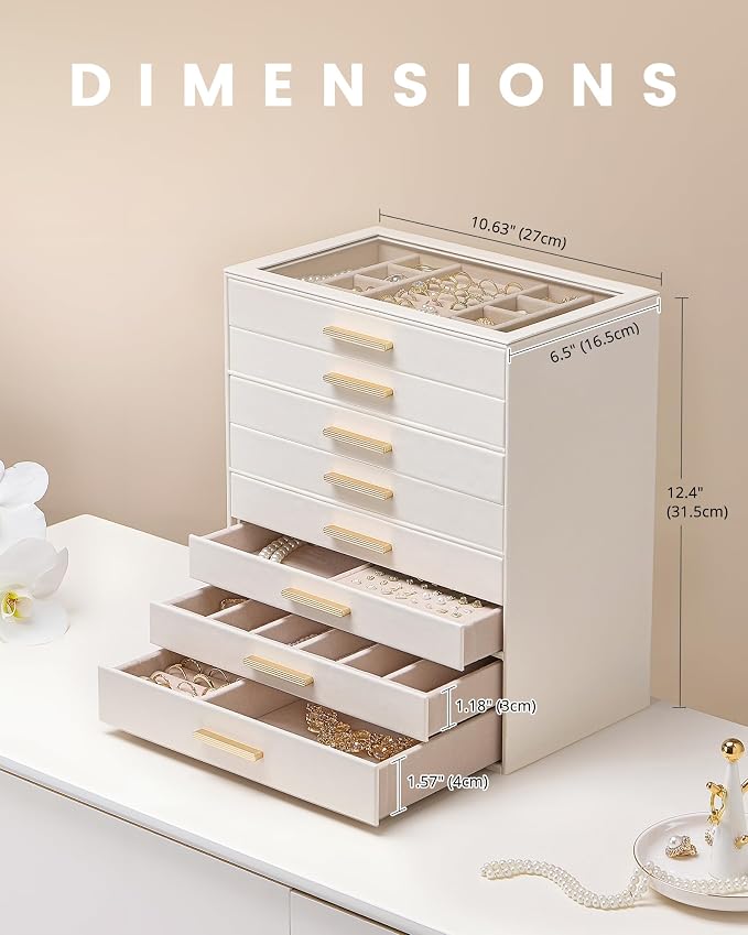 Lolalet Jewelry Box Organizer, 8-Layer Jewelry Organizers and Storage Case - Image 3