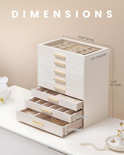 Lolalet Jewelry Box Organizer, 8-Layer Jewelry Organizers and Storage Case - Image 3