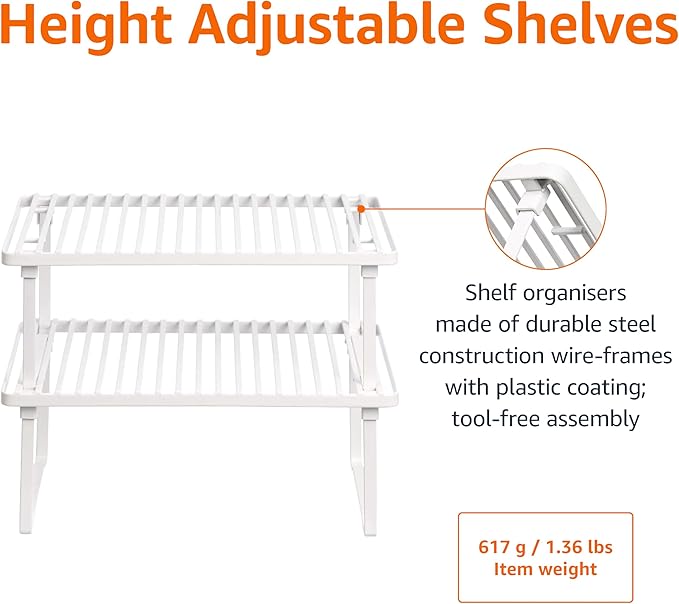 Amazon Basics Stackable Metal Kitchen Storage Shelves - Image 4