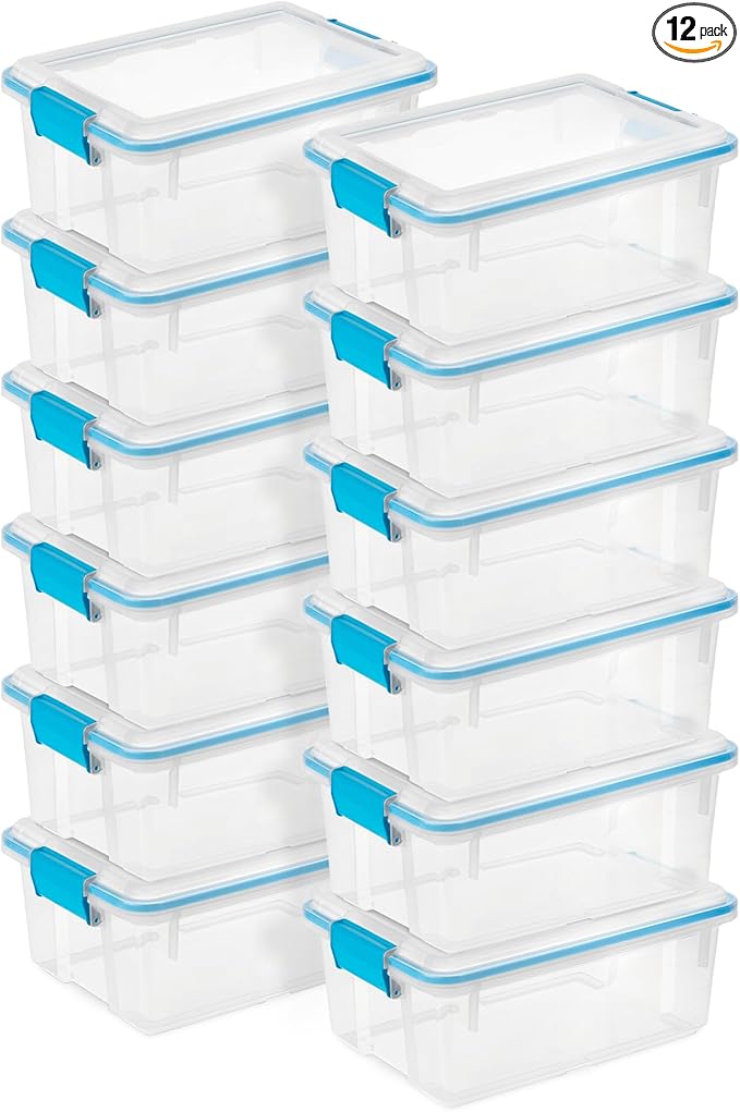 Sterilite 12-Pack Gasket Box, Weather-Resistant Storage Bins by Sterilite