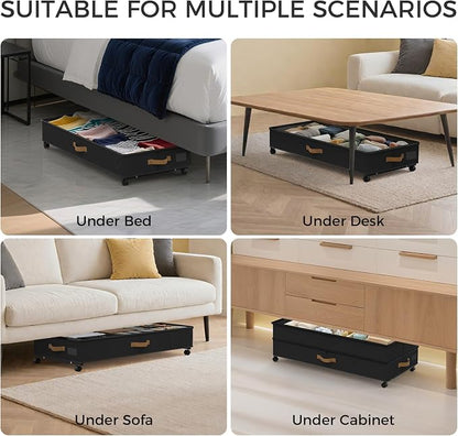 Under Bed Storage with Wheels 4-Pack, 75L XXL Under the Bed Storage Containers - Image 7