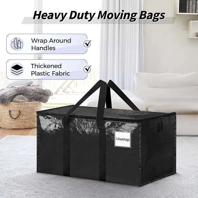 8 Pack Extra Large Heavy Duty Moving Bags, Reinforced Handles & Heavy-Duty - Image 4