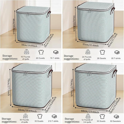 Large Clothes Storage Bins, 4 Pack Foldable Blanket Storage Bags, Storage - Image 4