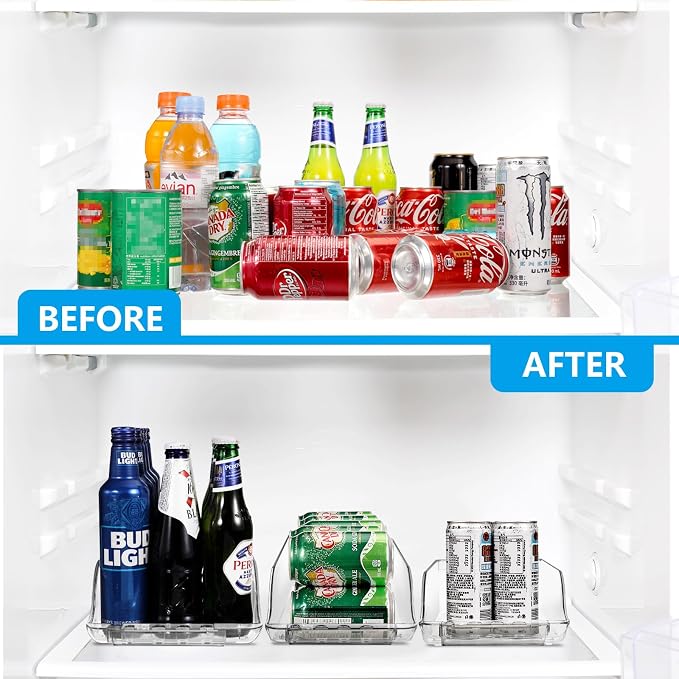 4 Packs Clear Width Adjustable Soda Can Organizer - Image 6