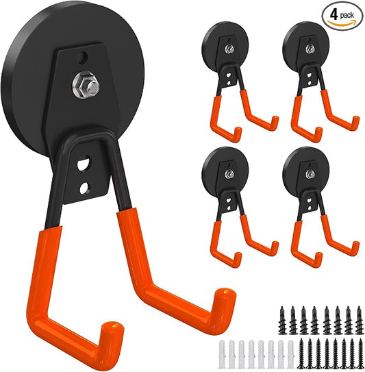 4Pcs Magnetic Hooks Heavy Duty, Large Strong Magnetic Storage Hook by Laowu