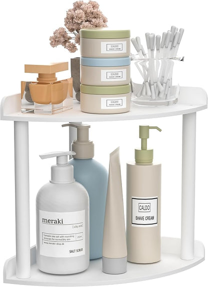 2 Tier Countertop Corner Organizer Shelf 7x7x8 Inch by Sezanrpt