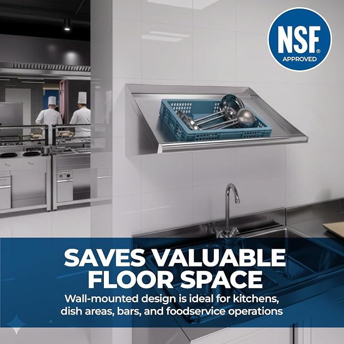 304 Stainless Steel Slanted Wall Rack Shelf - Image 5