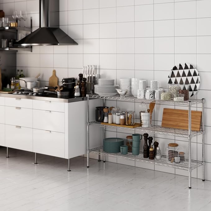 14" Deep x 54" Wide x 34" Height Wire Shelving Kit | 3-Tier | NSF Commercial - Image 6