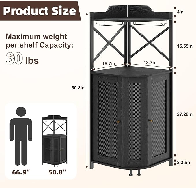 JKsmart Corner Bar Cabinet - Image 2