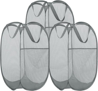 BATTOO 3 Pack Collapsible Laundry Basket Strong Mesh Pop Up Laundry Hamper by BATTOO