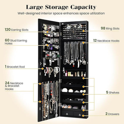 Giantex Wall Door Mounted Jewelry Armoire Cabinet - Image 4