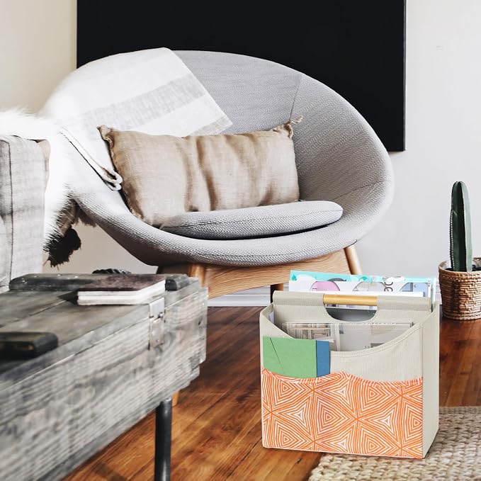 EZDeco Magazine Holder, Boho Foldable Magazine Rack Storage Basket - Image 5
