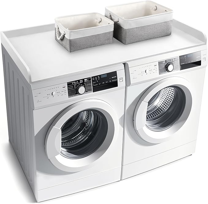 Washer Dryer Countertop with 2 Pack Storage Baskets, Wood Washer and Dryer by GLDZI