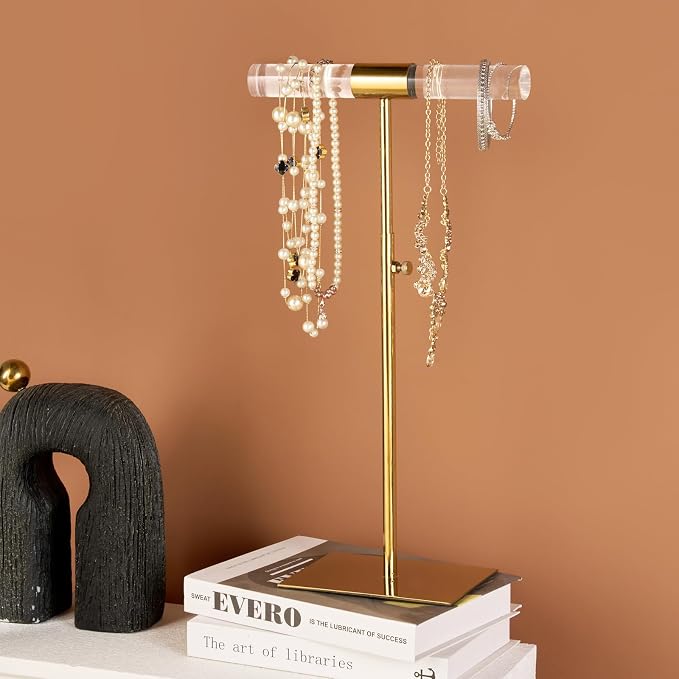 Set of 2 Acrylic Display Stand Jewelry Towers Stands Stainless Steel Adjustable - Image 5