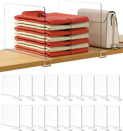 HBlife 18 Pack Clear Shelf Dividers, Vertical Purse Organizer by HBlife