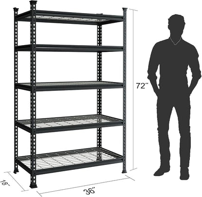 WORKPRO 5-Tier Metal Garage Shelving Unit, 36”W x 18”D x 72”H Storage Shelves - Image 3