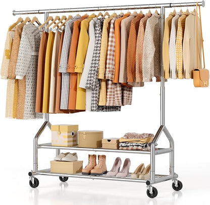 EAGMAK Heavy Duty Clothes Rack Load 556 LBS, Rolling Clothing Rack by Eagmak