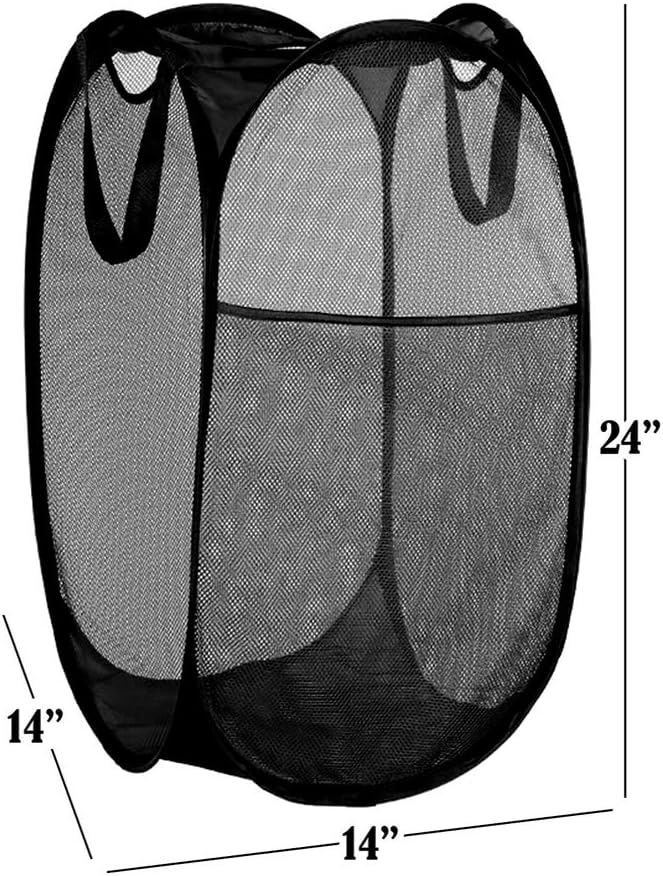 BATTOO Deluxe Collapsible Laundry Baskets Mesh Pop Up Hampers - Image 2