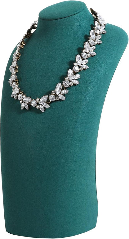 GemeShou Green necklace hanger jewelry organizer, Velvet jewelry stand necklace by GemeShou