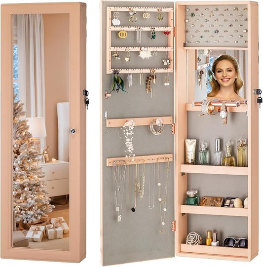 LUXFURNI Jewelry Armoire Organizer, Wall/Door Mounted Cabinet by LUXFURNI