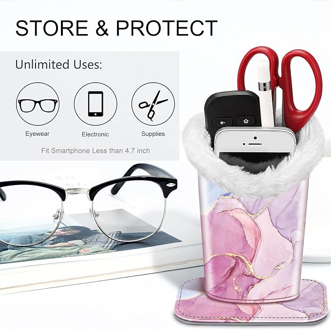 Fintie Plush Lined Eyeglasses Holder, Glasses Stand Case, Anti-scratch Glasses - Image 5