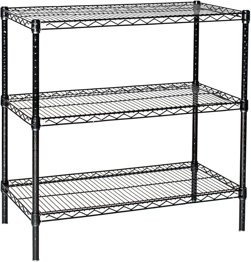 Omega 18" Deep x 48" Wide x 36" High 3 Tier Black Starter Shelving Unit by OmegaProductsCorporation