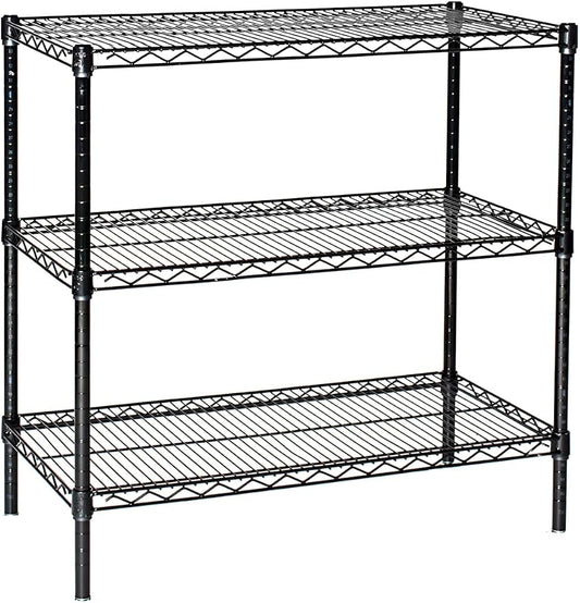 Omega 18" Deep x 42" Wide x 36" High 3 Tier Black Starter Shelving Unit by OmegaProductsCorporation