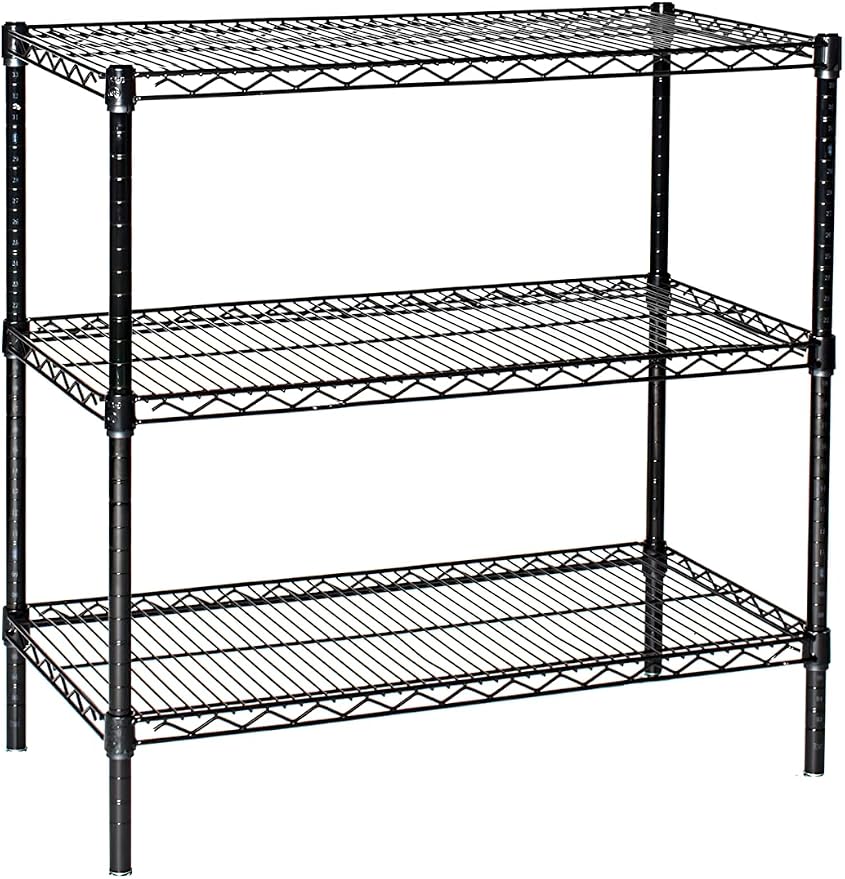 Omega 14" Deep x 72" Wide x 36" High 3 Tier Black Starter Shelving Unit by OmegaProductsCorporation