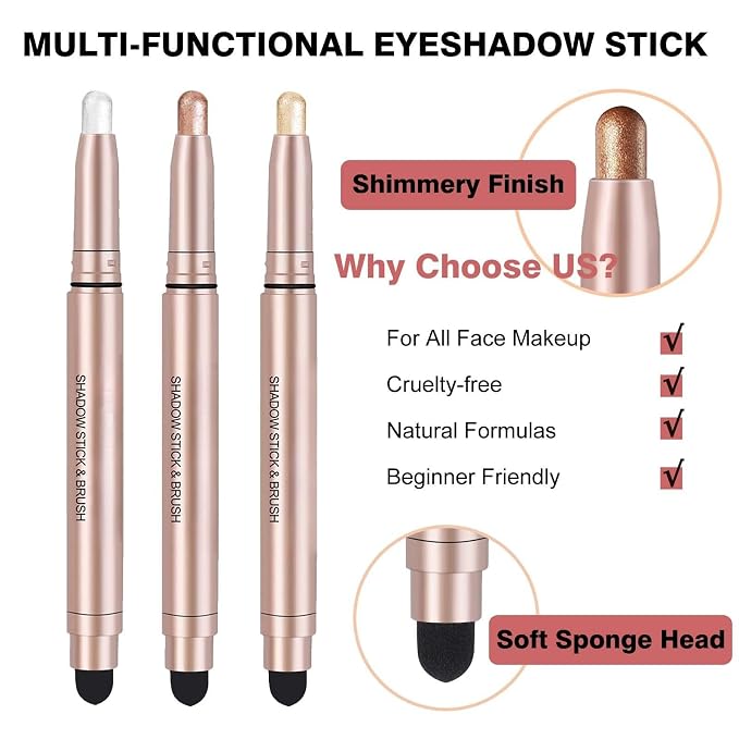 Black Eyeshadow Stick Makeup, Waterproof Hypoallergenic Long Lasting Cream Eye - Image 3
