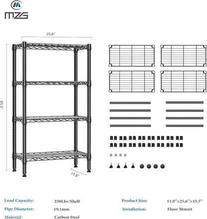1000 lbs 4 Tier Shelf Metal Storage Shelves Wire Rack Closet Organizers - Image 3
