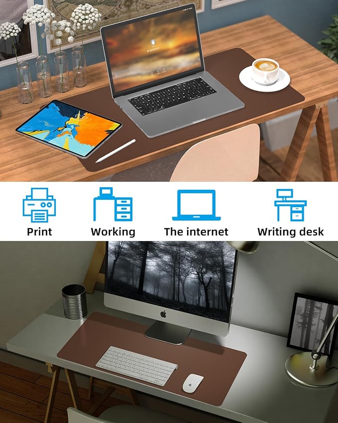 Small Desk Mat, Leather Desk mat, Desk Mouse pad, Office Desk mat, Laptop Mat - Image 6