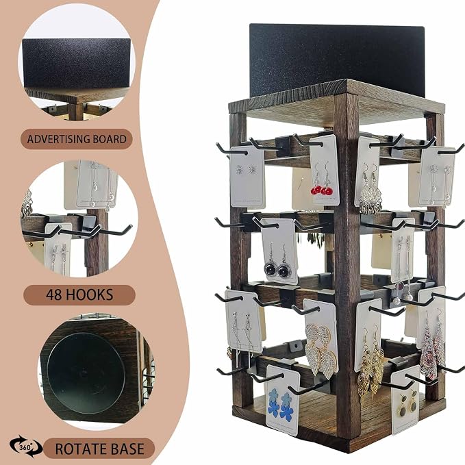 Wooden rotating Jewelry Display Stand - Image 2