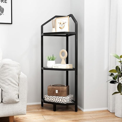 3-Tier Corner Shelf Stand, Bathroom Storage Rack Shelf, Plant Rack, Tempered - Image 6