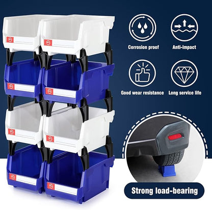 Pe&Hui Storage Organizer Bins, Wall Mount Storage Parts Rack, Stackable Shop - Image 4