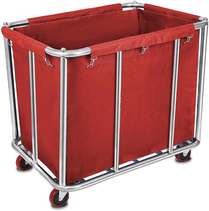 12 Bushels Laundry Cart for Commercial/Home, Heavy Duty Large Stainless Steel by LORQING