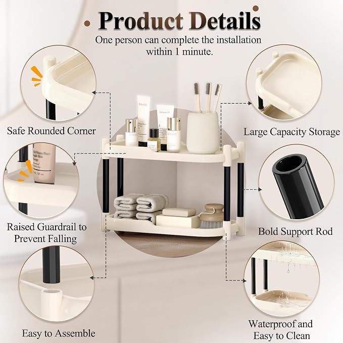 MARTY Bathroom Counter Organizer 2 Tier Makeup Organizer Countertop - Image 7