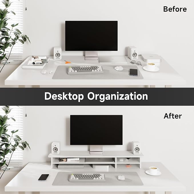 Fenge Monitor Stand, Dual Monitor Riser, 42.5inch Large Desk Computer Monitor - Image 6