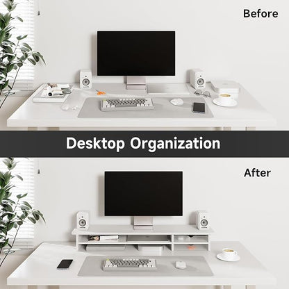 Fenge Monitor Stand, Dual Monitor Riser, 42.5inch Large Desk Computer Monitor - Image 6