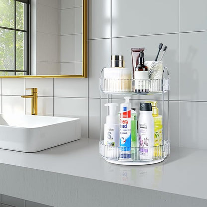 360 Rotating Makeup Organizer, 2 Tier Lazy Susan Bathroom Counter Organizer - Image 7
