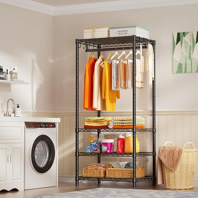 Ulif H4 Mini Portable Closet, 4 Tiers Freestanding Clothing Garment Rack - Image 6