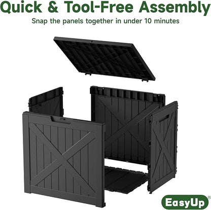 EasyUp 32 Gallon Outdoor Storage Box, Resin Waterproof UV-Resistant Deck Box - Image 5