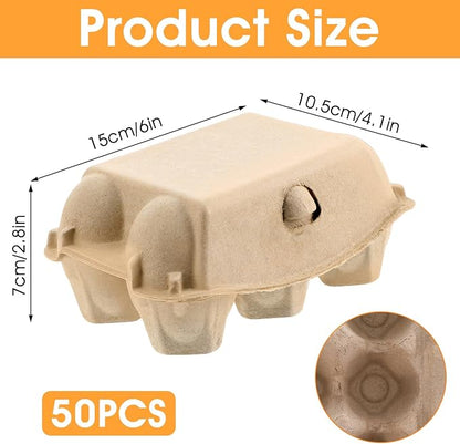 50 Pack Bulk Empty Egg Cartons, Reusable Cardboard Eggs Carton Storage - Image 2