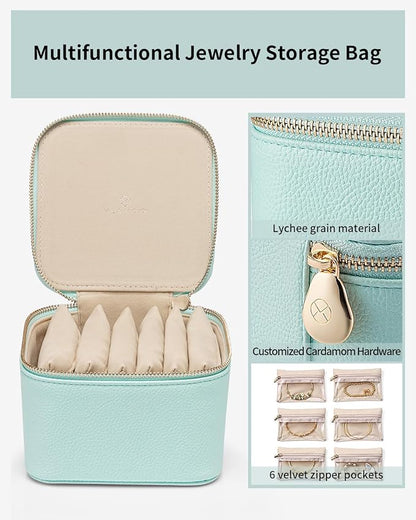 Vlando Travel Jewelry Box for Women Faux Leather Jewelry Box - Image 4